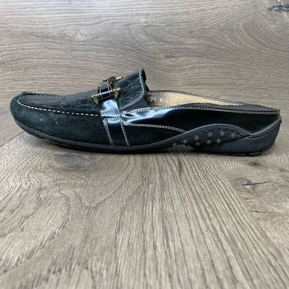 Sesto Meucci Shoes - Sesto Meucci Womens Size 7.5N Mule Shoes Black Horsebit Moc Toe Slip Ons Italy